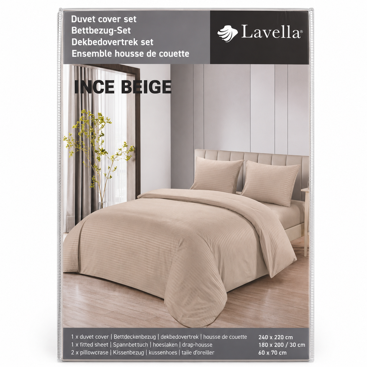 LAVELLA INCE BETTBEZUG SET 240x220cm 4-tlg.
