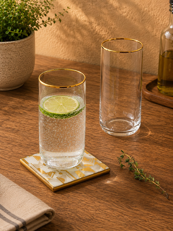 PASABAHCE Golden Touch Iconic Longdrinkgläser 6er