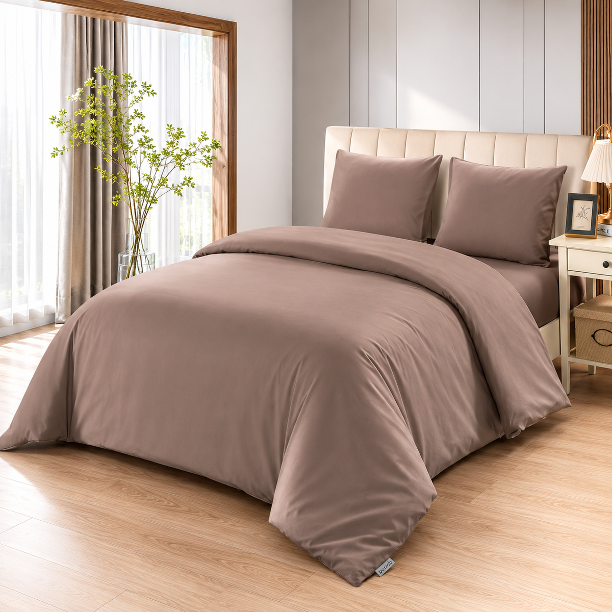 LAVELLA SADE BRAUN BETTBEZUG SET 240x220cm 4-tlg.