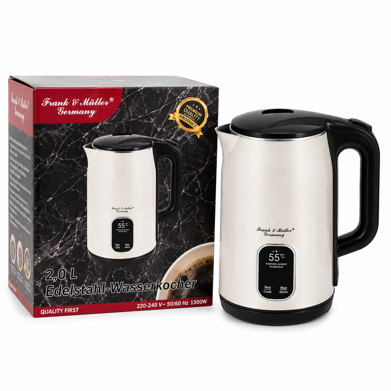 FRANK MÜLLER Edelstahl  Wasserkocher 2L 1500W