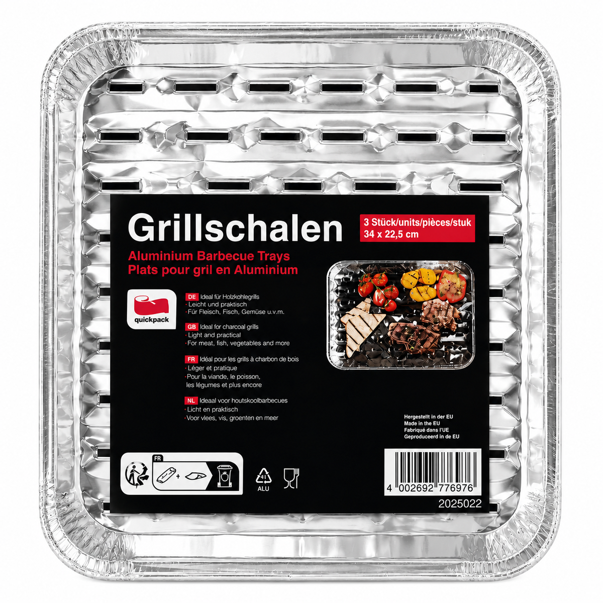 QUICKPACK GRILLSCHALEN ALUMINIUM 3er