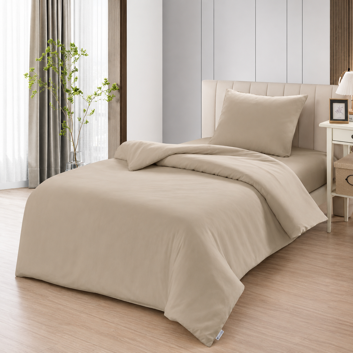 LAVELLA SADE BEIGE BETTBEZUG SET 140x200 CM 3-tlg.