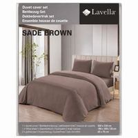 LAVELLA SADE BRAUN BETTBEZUG SET 200x220cm 4-tlg.