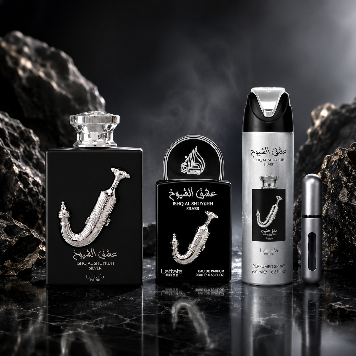 LATTAFA ISHQ AL YUKH SILVER GIFT SET 320ml