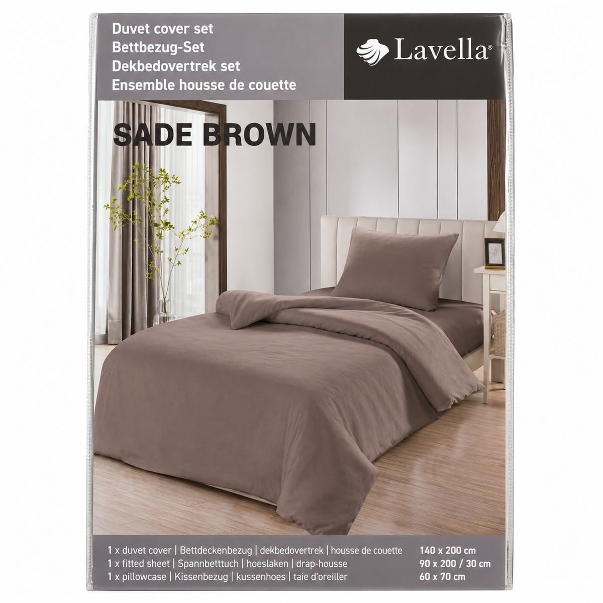 LAVELLA SADE BRAUN BETTBEZUG SET 140x200cm 3-tlg.