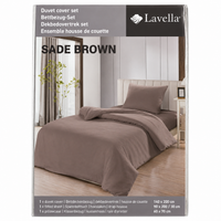 LAVELLA SADE BRAUN BETTBEZUG SET 140x200cm 3-tlg.