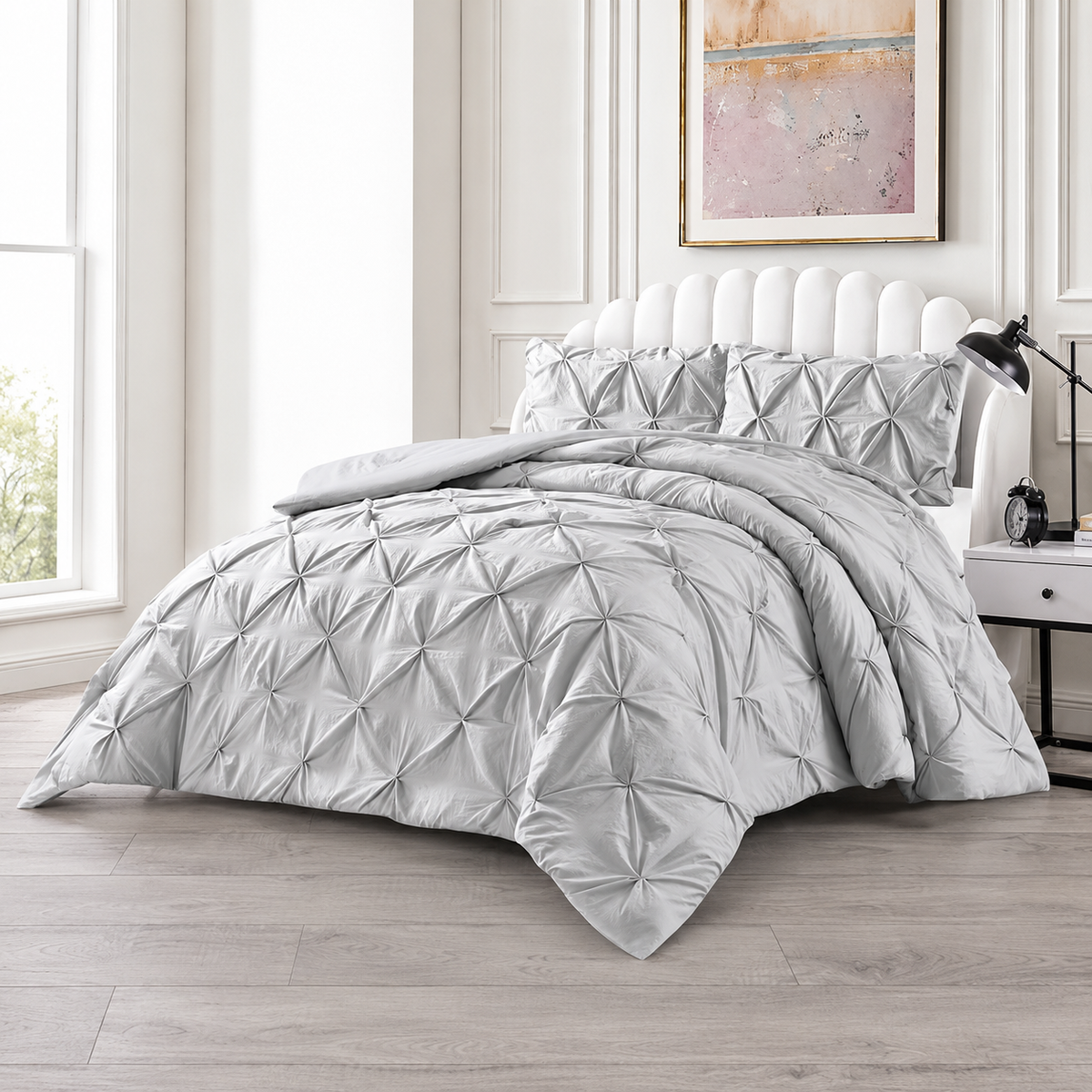 LAVELLA EFSUN TAGESDECKE SET 240x250cm grau 3-tlg.