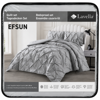 LAVELLA EFSUN TAGESDECKE SET 240x250cm grau 3-tlg.