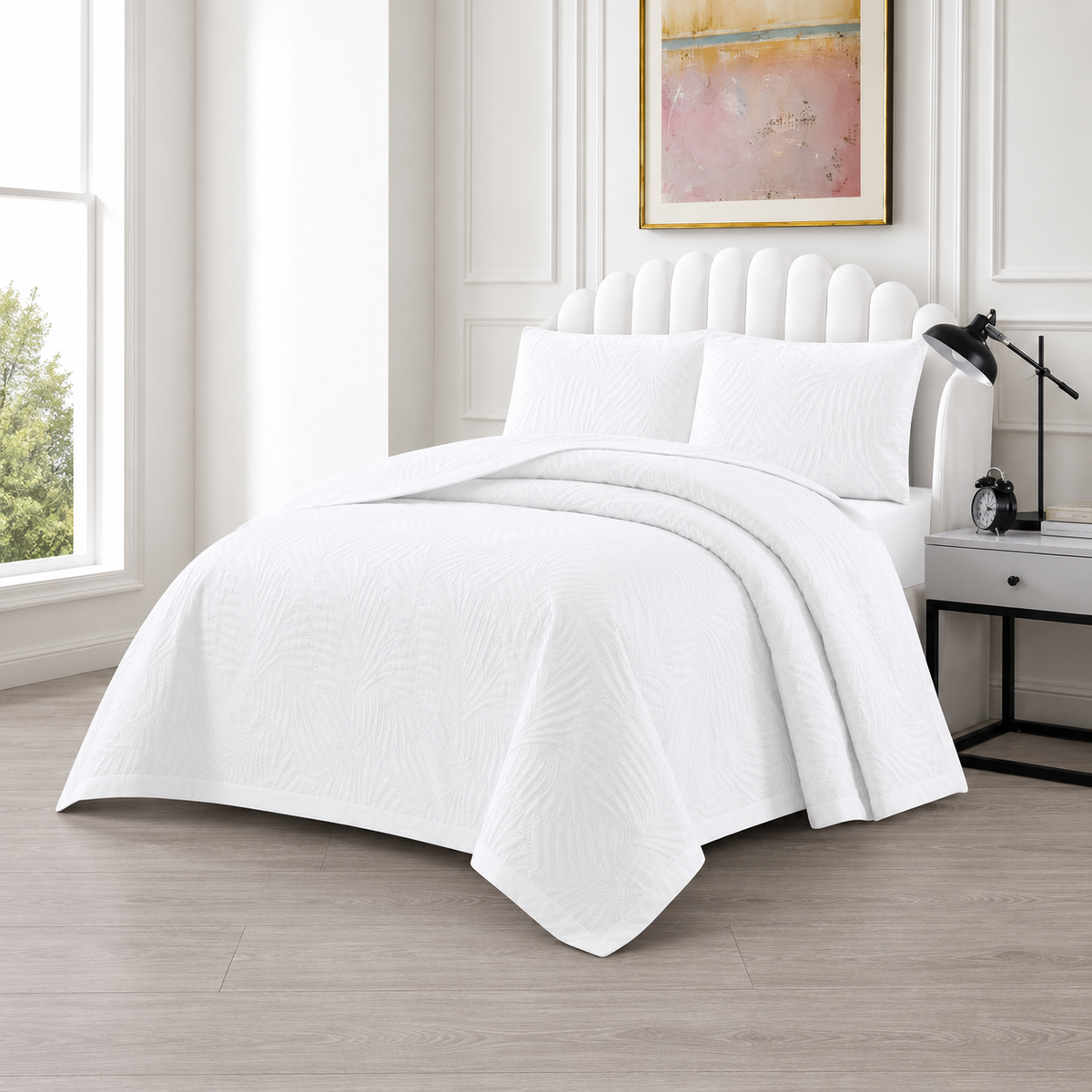 LAVELLA EZGI TAGESDECKE SET 240x250cm weiß 3-tlg.