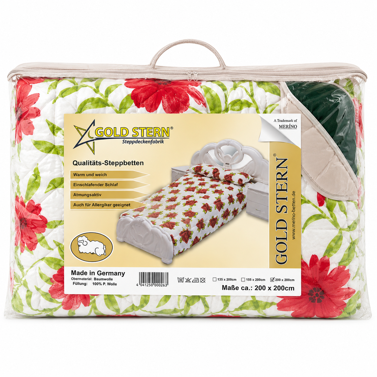 GOLD STERN Steppdecke 200x200cm