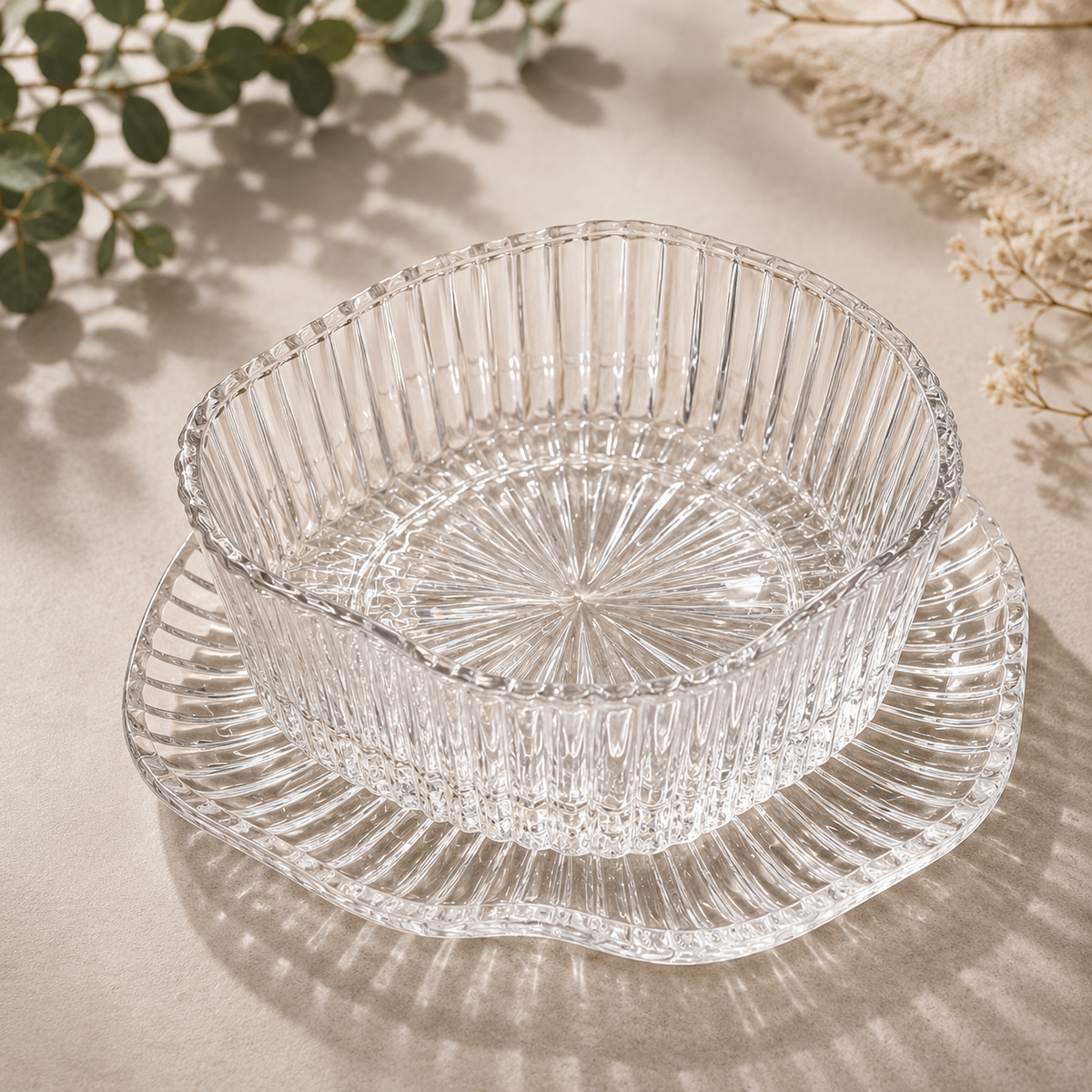 GLASSWARE Snackschalen mit Untersetzer 12-tlg.