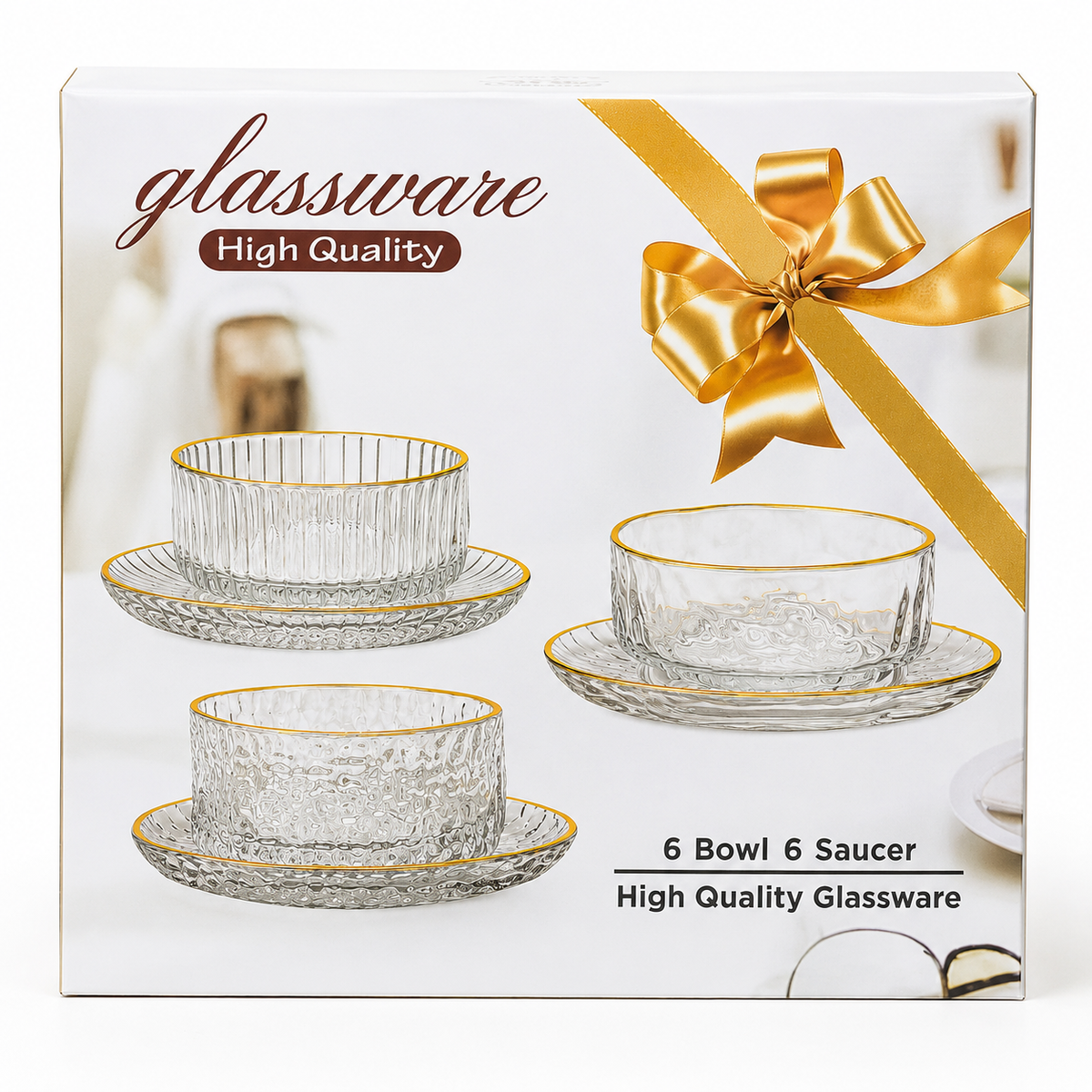 GLASSWARE Snackschalen mit Untersetzer 12-tlg.
