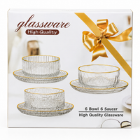 GLASSWARE Snackschalen mit Untersetzer 12-tlg.