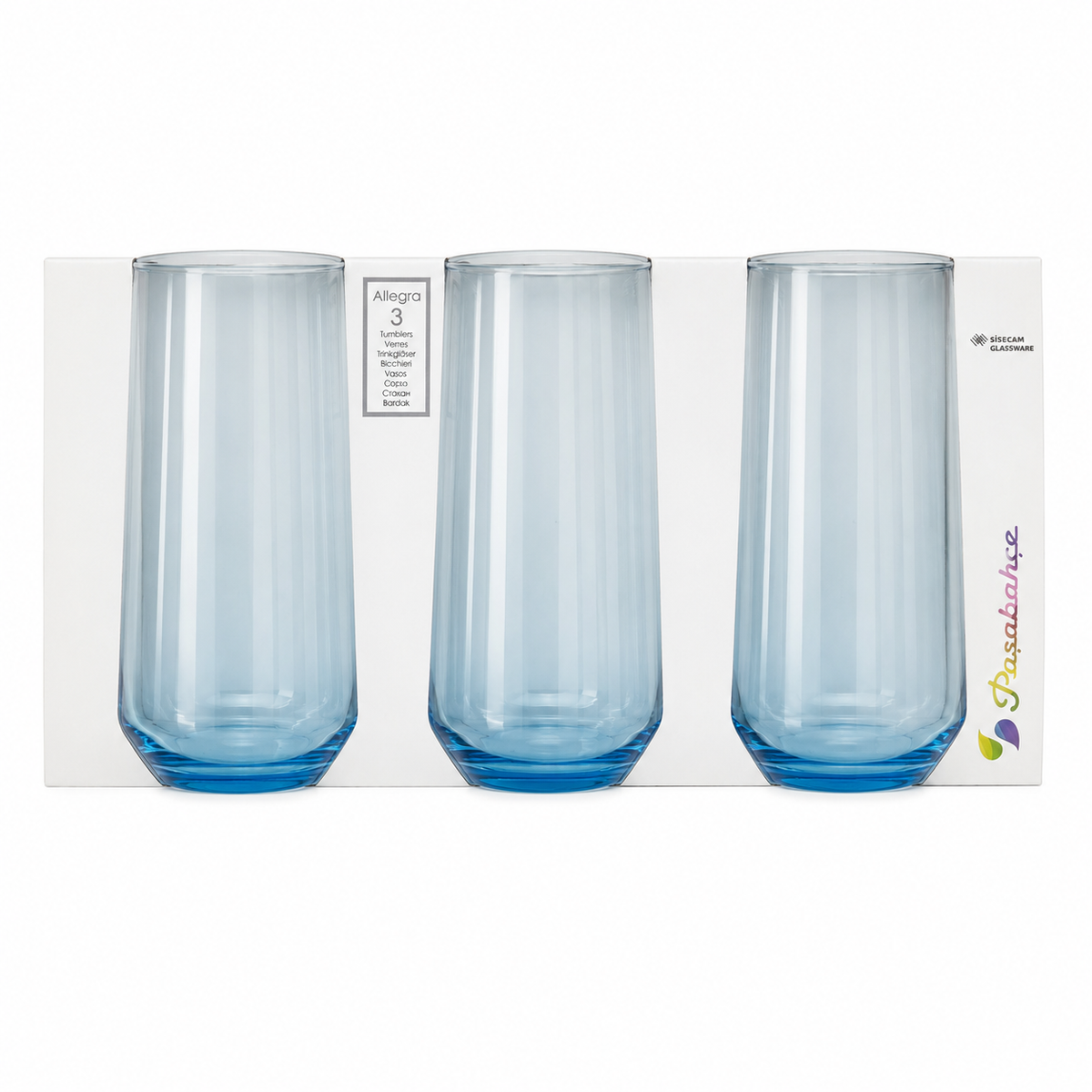 PASABAHCE Allegra Longdrinkgläser Blau 3er