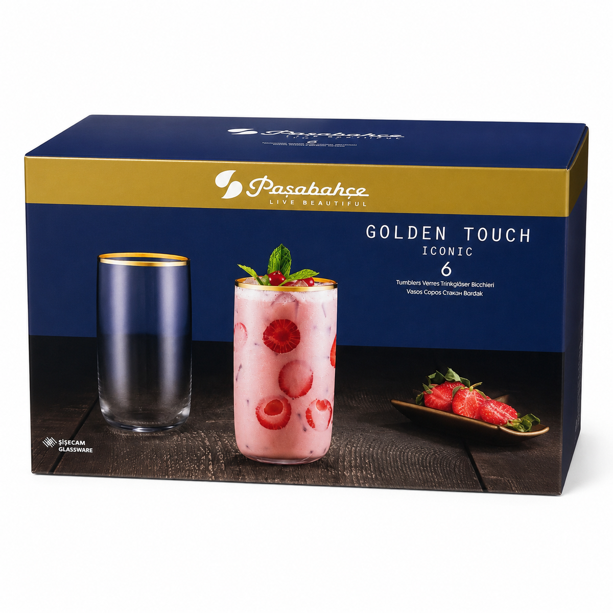 PASABAHCE Golden Touch Iconic Longdrinkgläser 6er