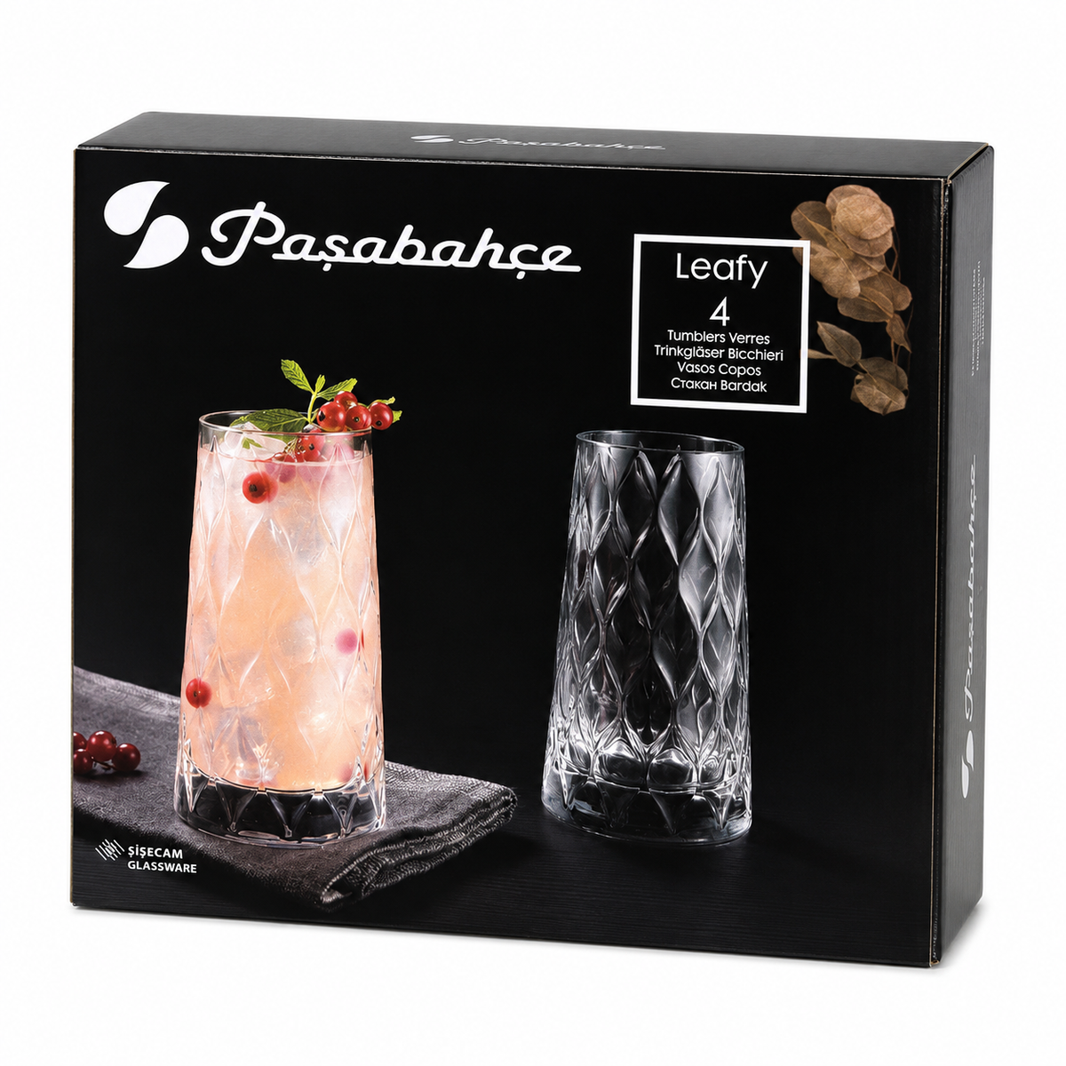 PASABAHCE Leafy Longdrinkgläser 4er