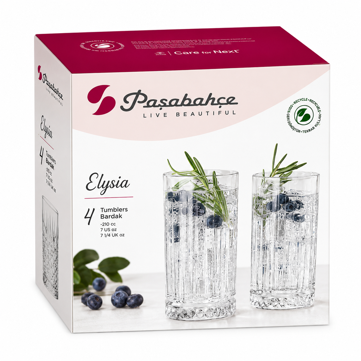 PASABAHCE Elysia Longdrinkgläser 4er