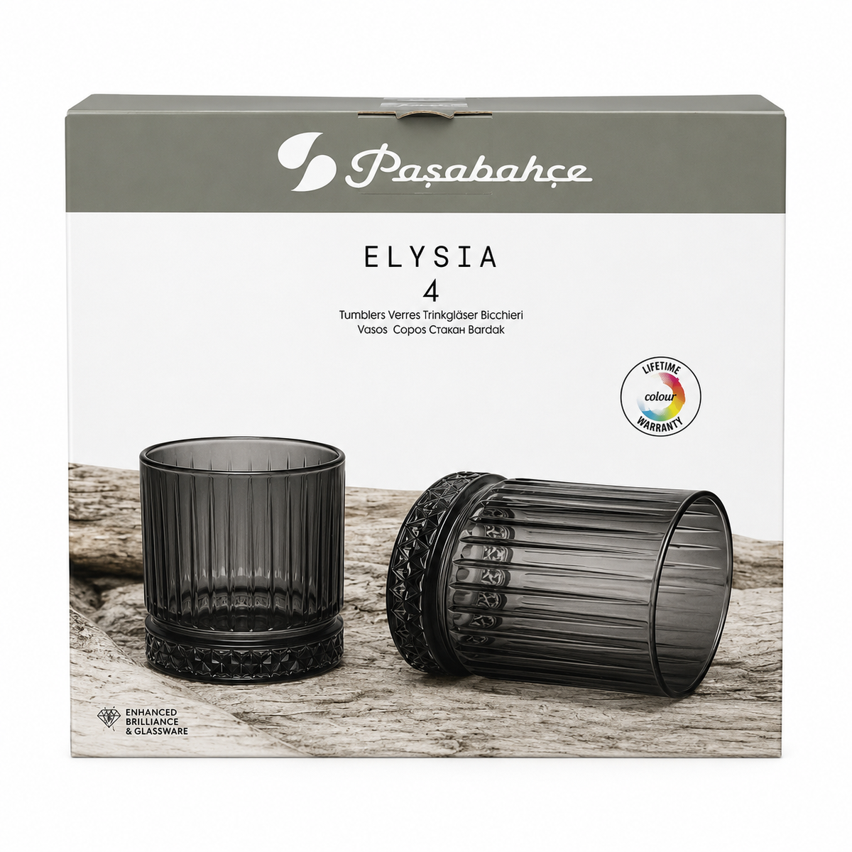 PASABAHCE Elysia Whiskygläser schwarz 4er