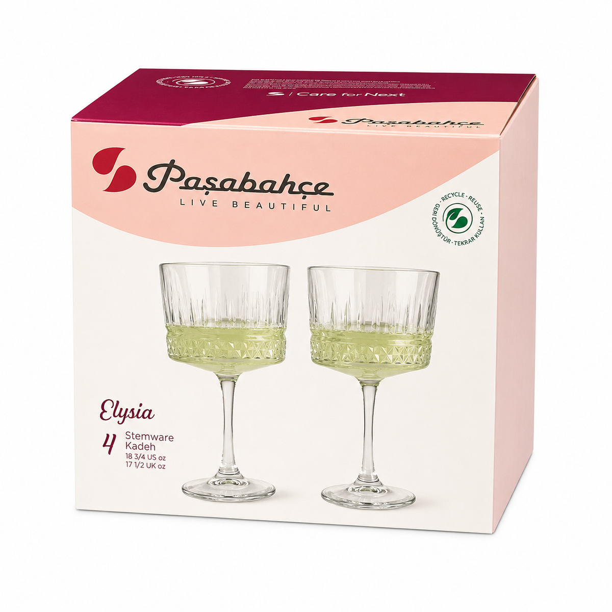 PASABAHCE Elysia Cocktailgläser Set 4 er