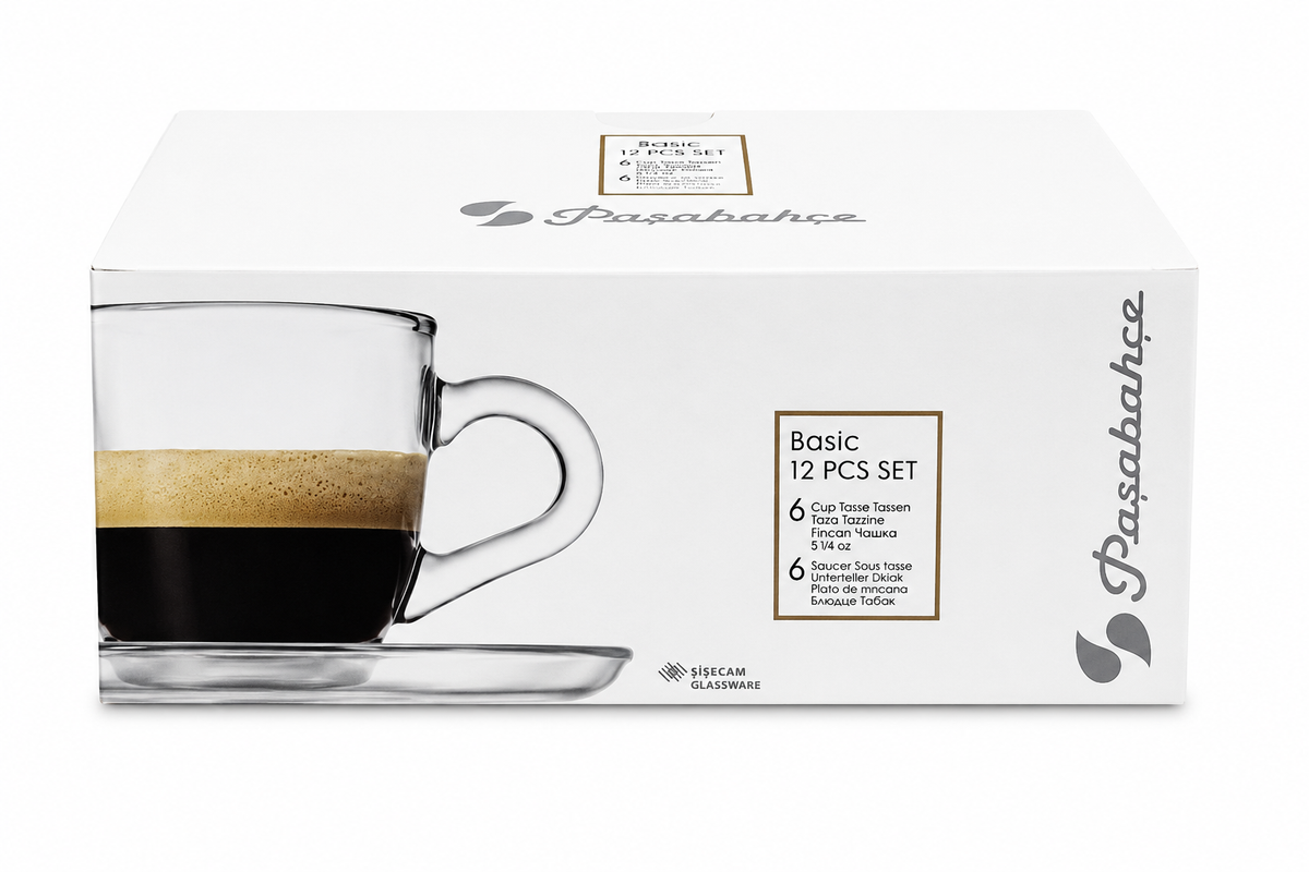 PASABAHCE Basic Espresso  Kaffeetassen Set 12 Tlg.
