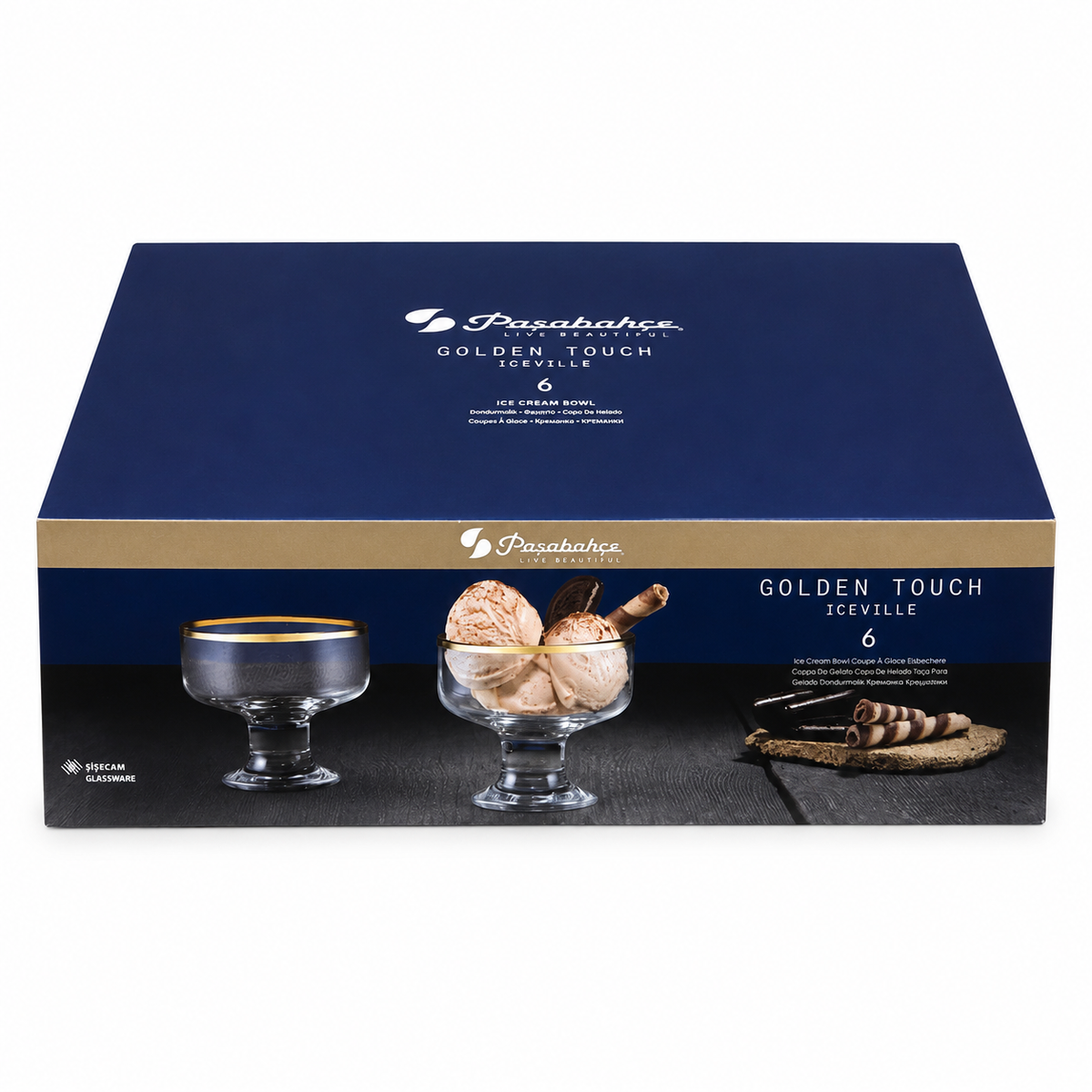PASABAHCE Golden Touch Eisschale 6er