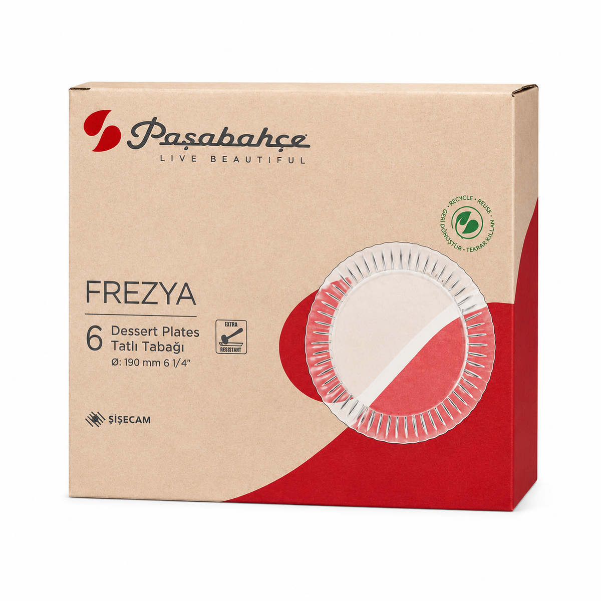 PASABAHCE Frezya Dessert Teller 6er