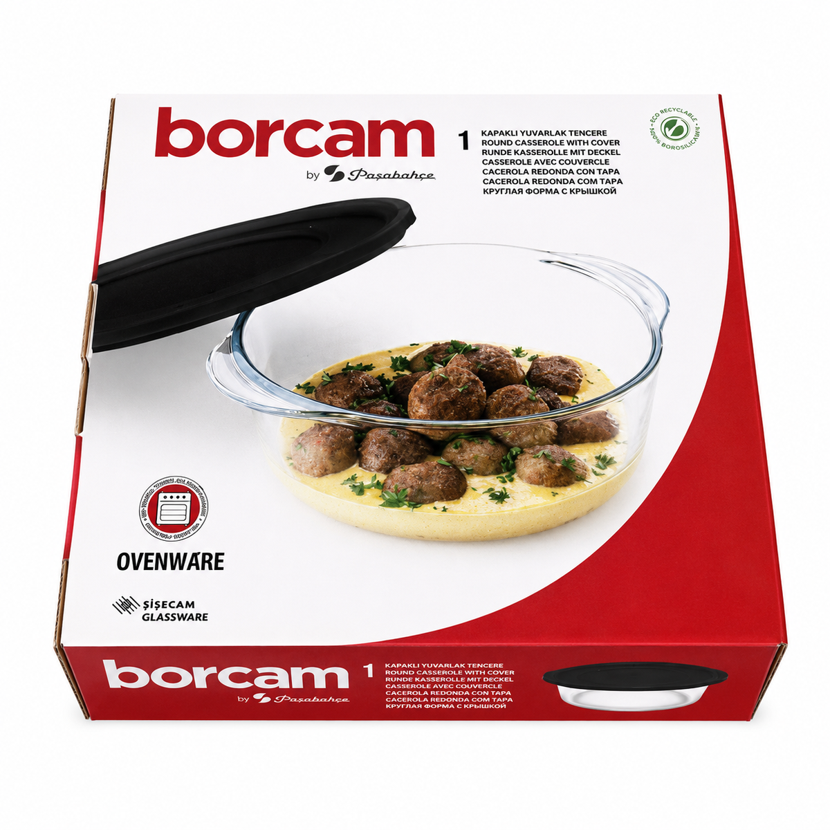 PASABAHCE Borcam Runde Kasserolle mit Deckel