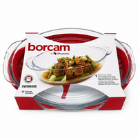 PASABAHCE Borcam Ovale Kasserolle mit Deckel