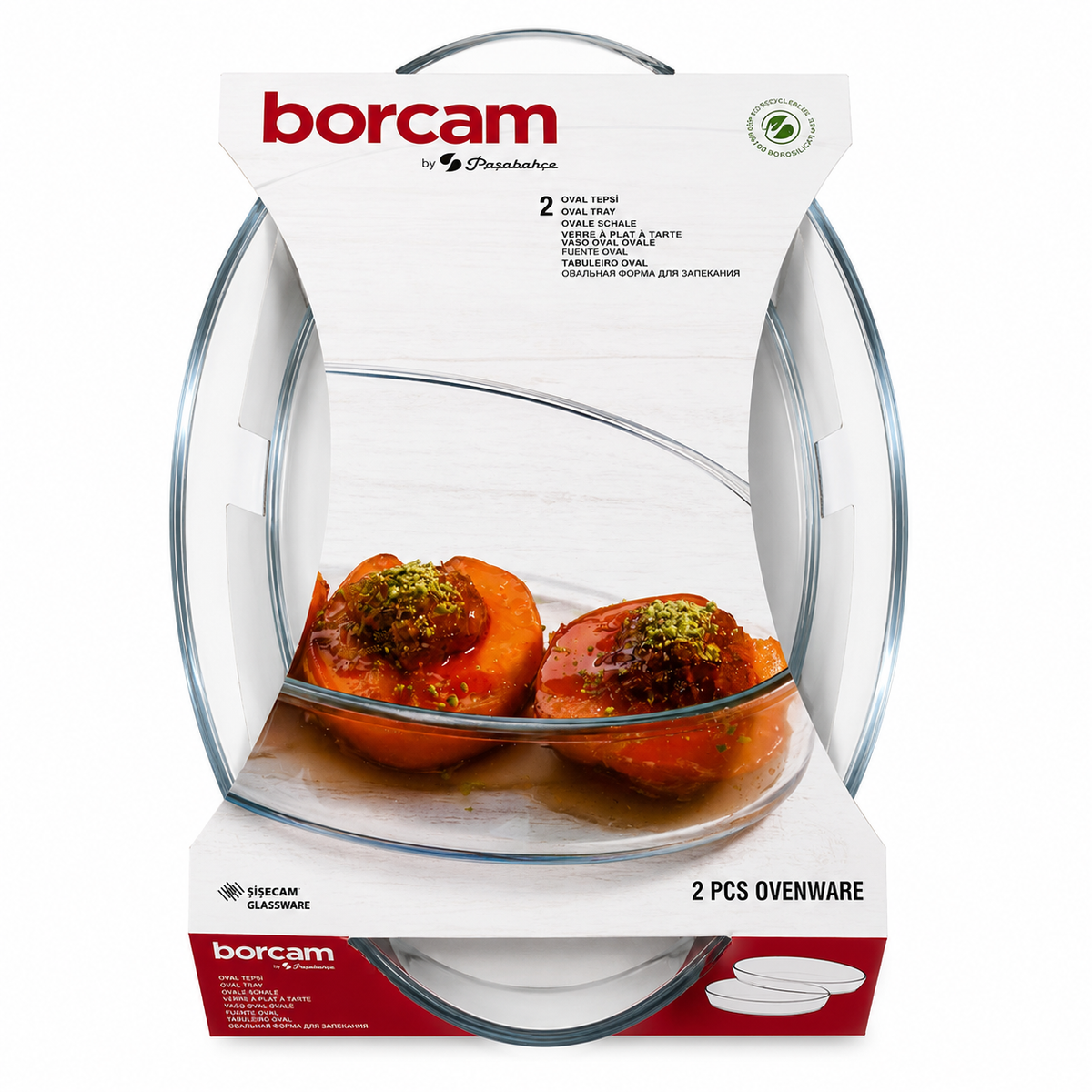 PASABAHCE Borcam Ovale Schale 2er