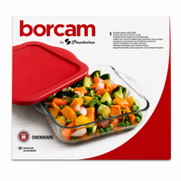 PASABAHCE Borcam Quadratische Schale mit Plastikdeckel