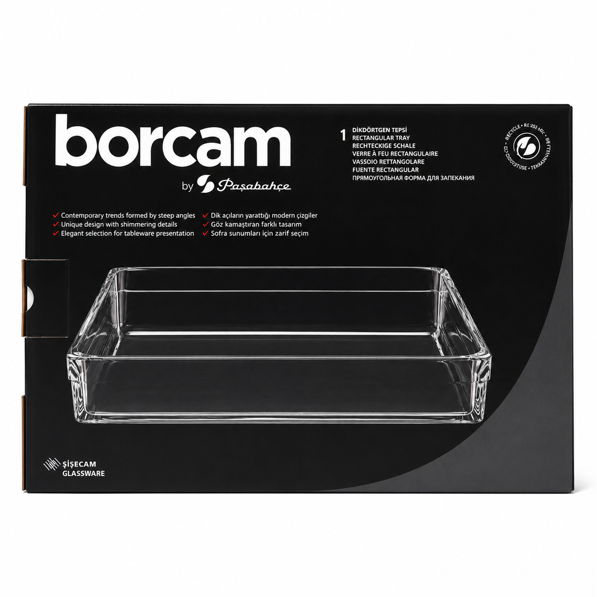 PASABAHCE Borcam Rechteckige Schale