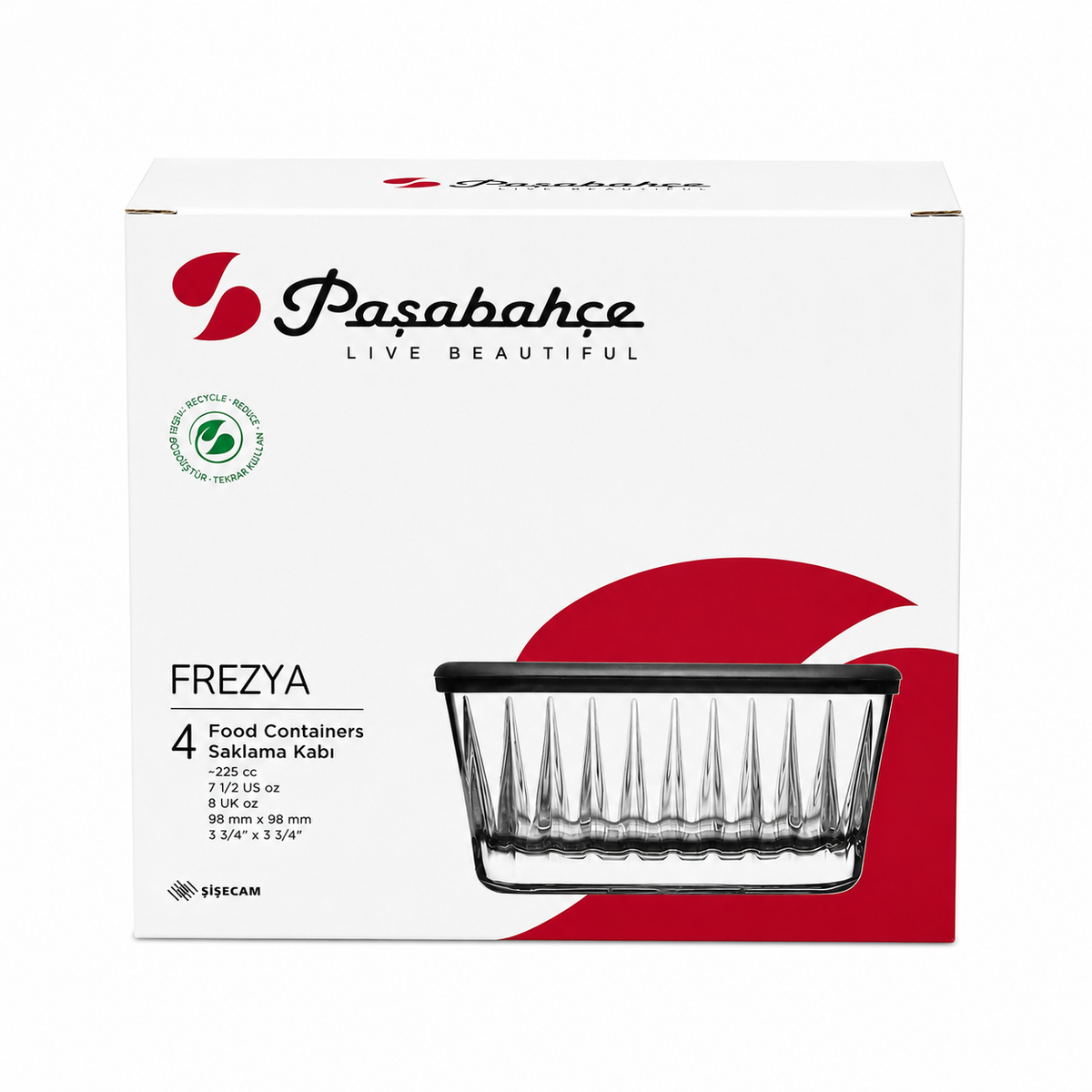 PASABAHCE Frezya Aufbewahrungsschalen 4er