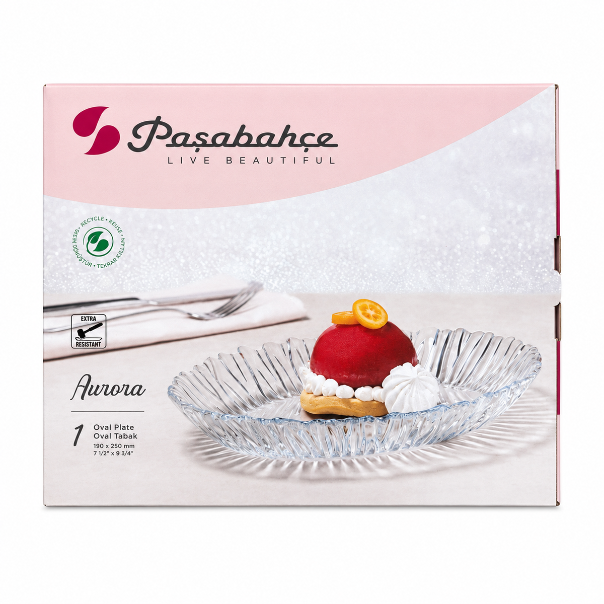PASABAHCE Aurora Oval Teller 1er