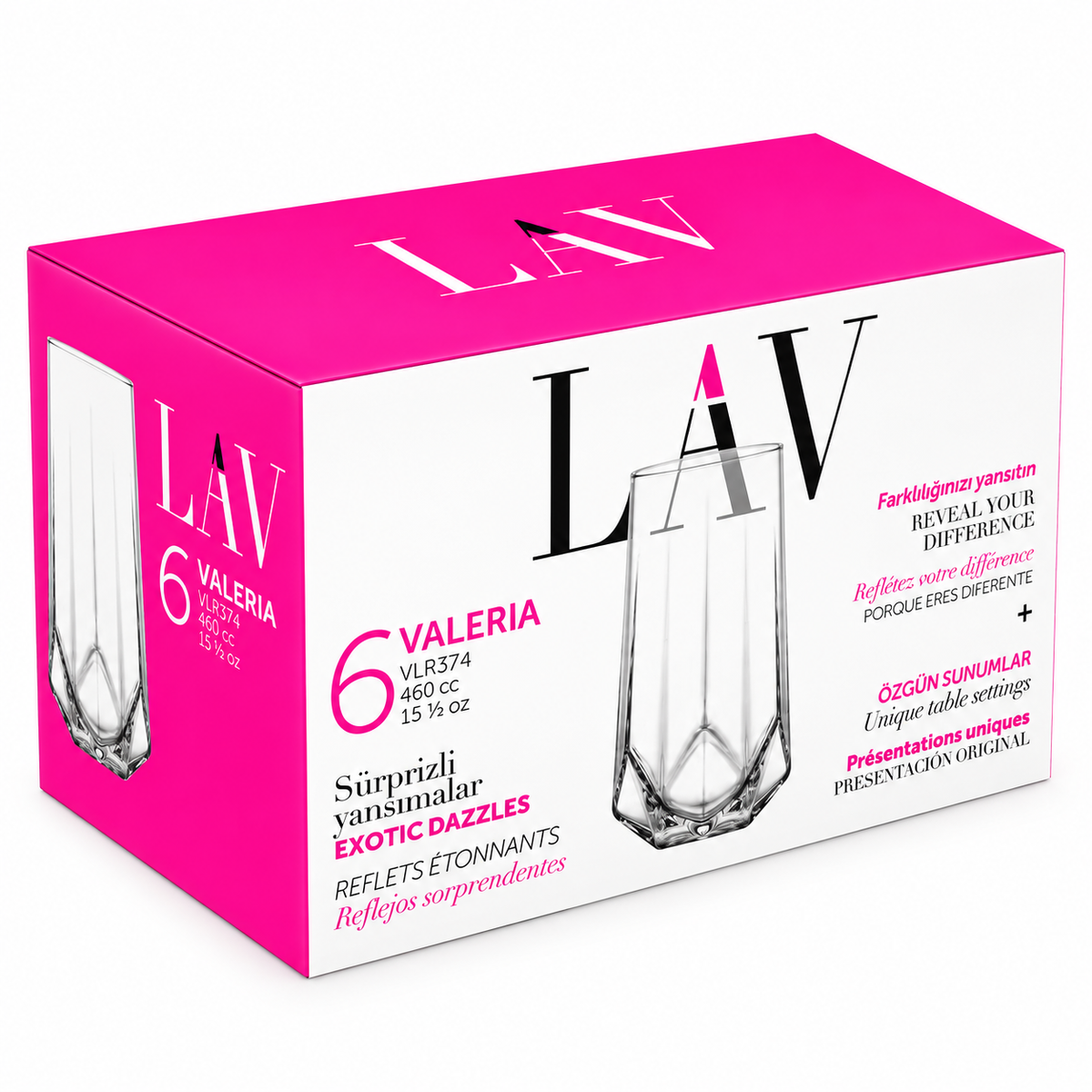 LAV VALERIA Trinkgläser Set 6-tlg. 460cc