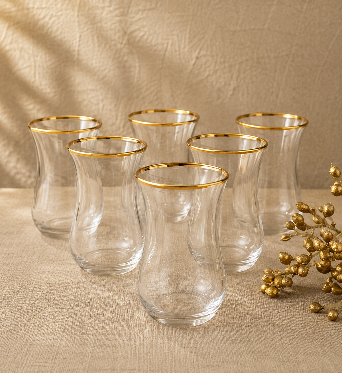 PASABAHCE Golden Touch Tempo Teegläser 6er