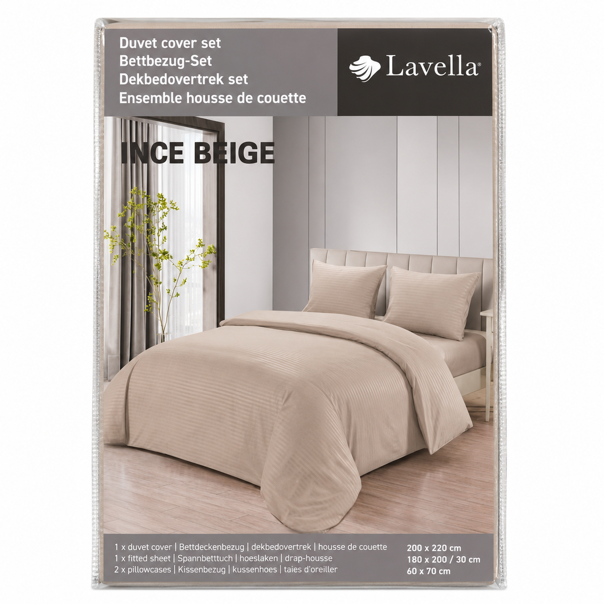 LAVELLA INCE BETTBEZUG SET 200x220cm 4-tlg.