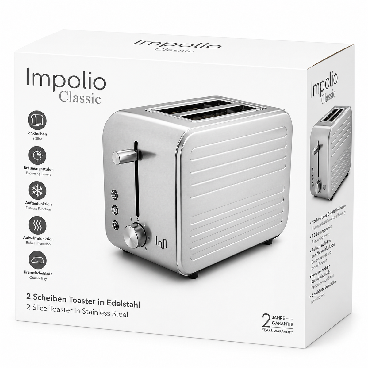 IMPOLIO Classic Toaster 800W