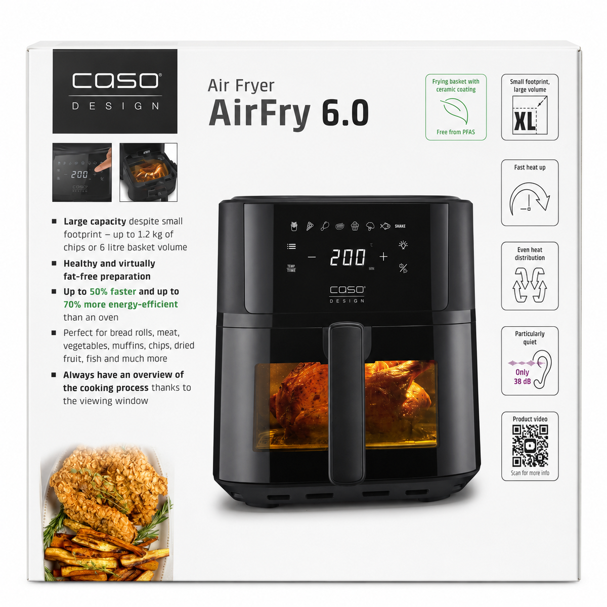 CASO AirFryer 6.0 Heißluftfritteuse 6L