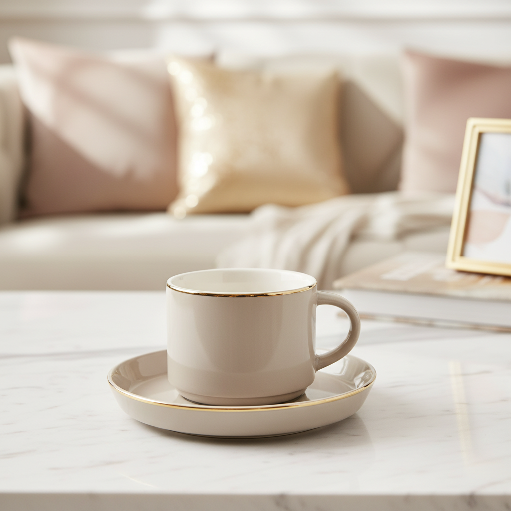 BRICARD Lunel Kaffee Set Taupe-Gold