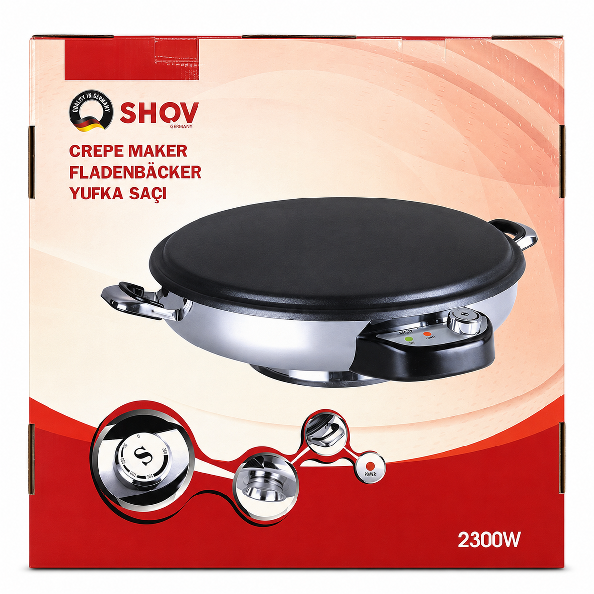 SHOV Crepe Maker / Elektrische Crêpe-Platte 2300W