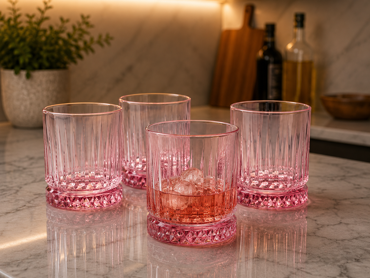 PASABAHCE Elysia Trinkgläser Pink 4er