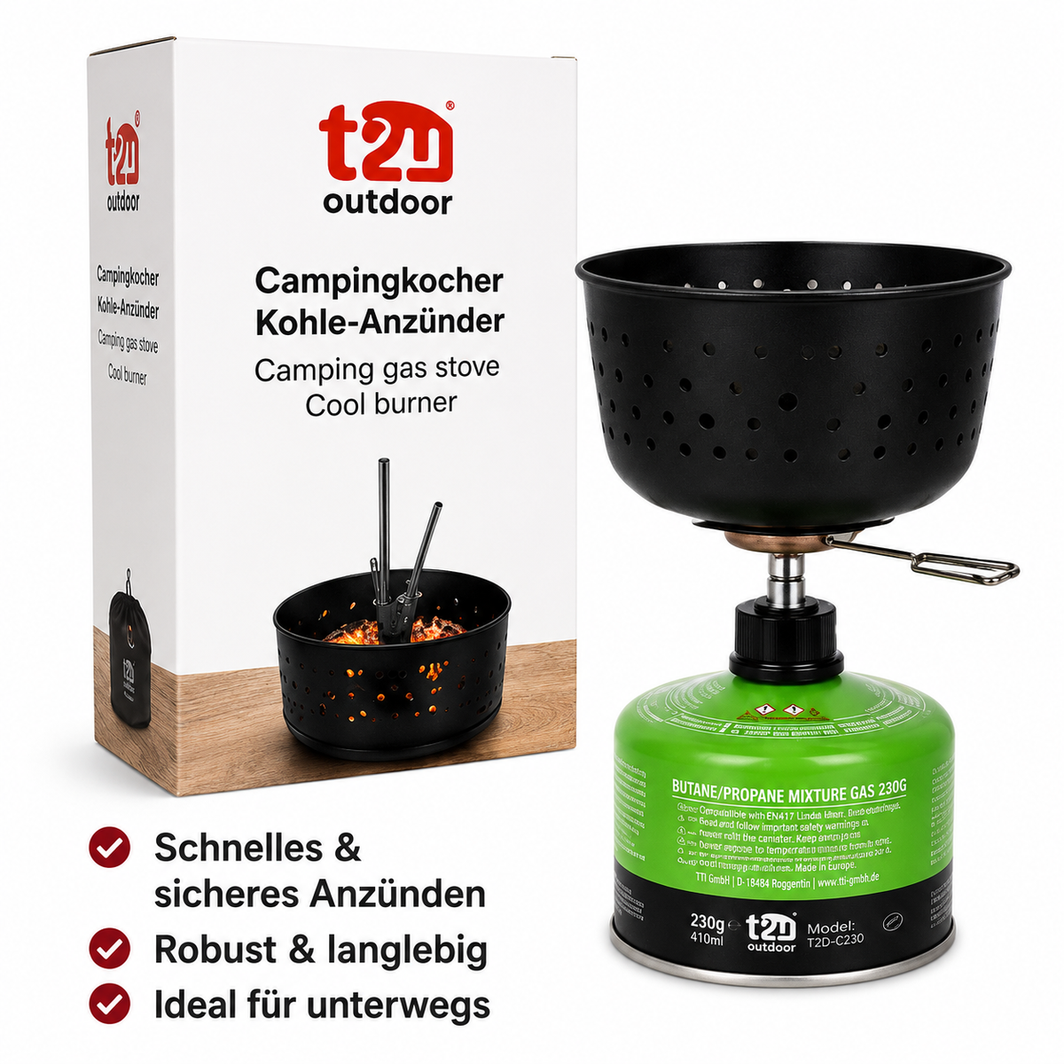 T24 CAMPINGKOCHER/KOHLE-ANZÜNDER