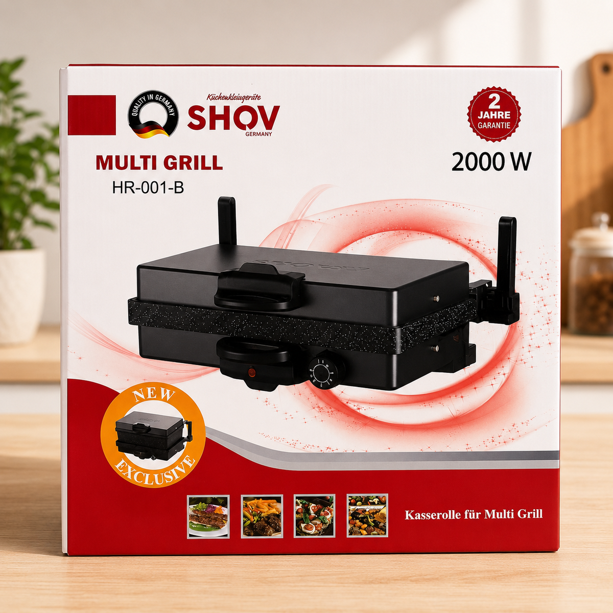 SHOV Multigriller schwarz 2000W