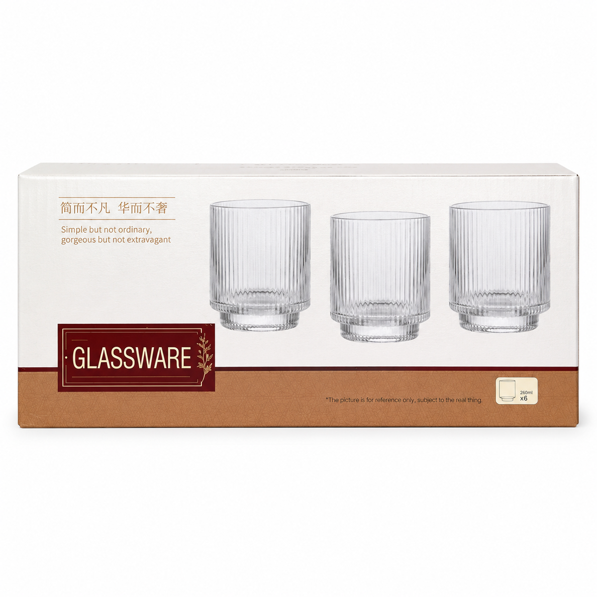 GLASSWARE Trinkgläser 260ml 6er