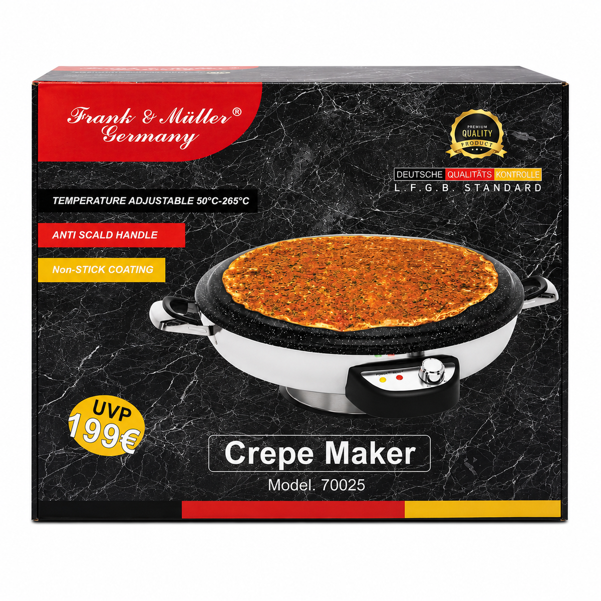 FRANK MÜLLER Crepe Maker / Elektrische Crêpe-Platte 2300W