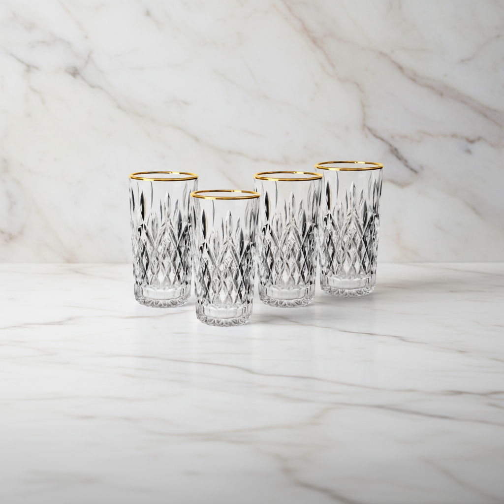 BRICARD Bilbao Highball-Gläser-Set Gold