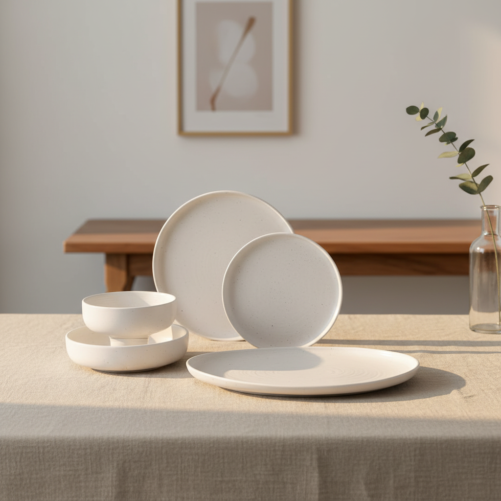 BRICARD Vertou Geschirr Set Weiss/Grau